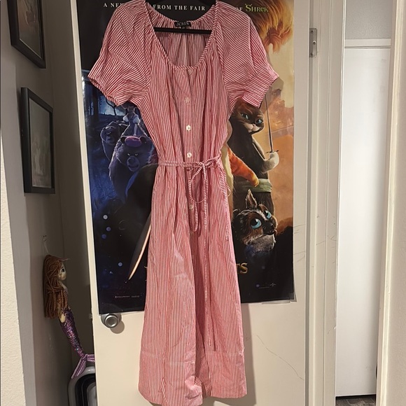 J.Crew Red and White Striped Top - Picture 2 of 7